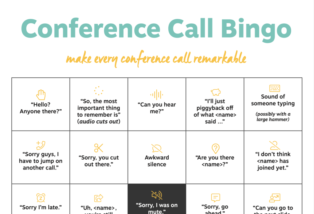 Conference Call Bingo (downloadable sheets) - Resound