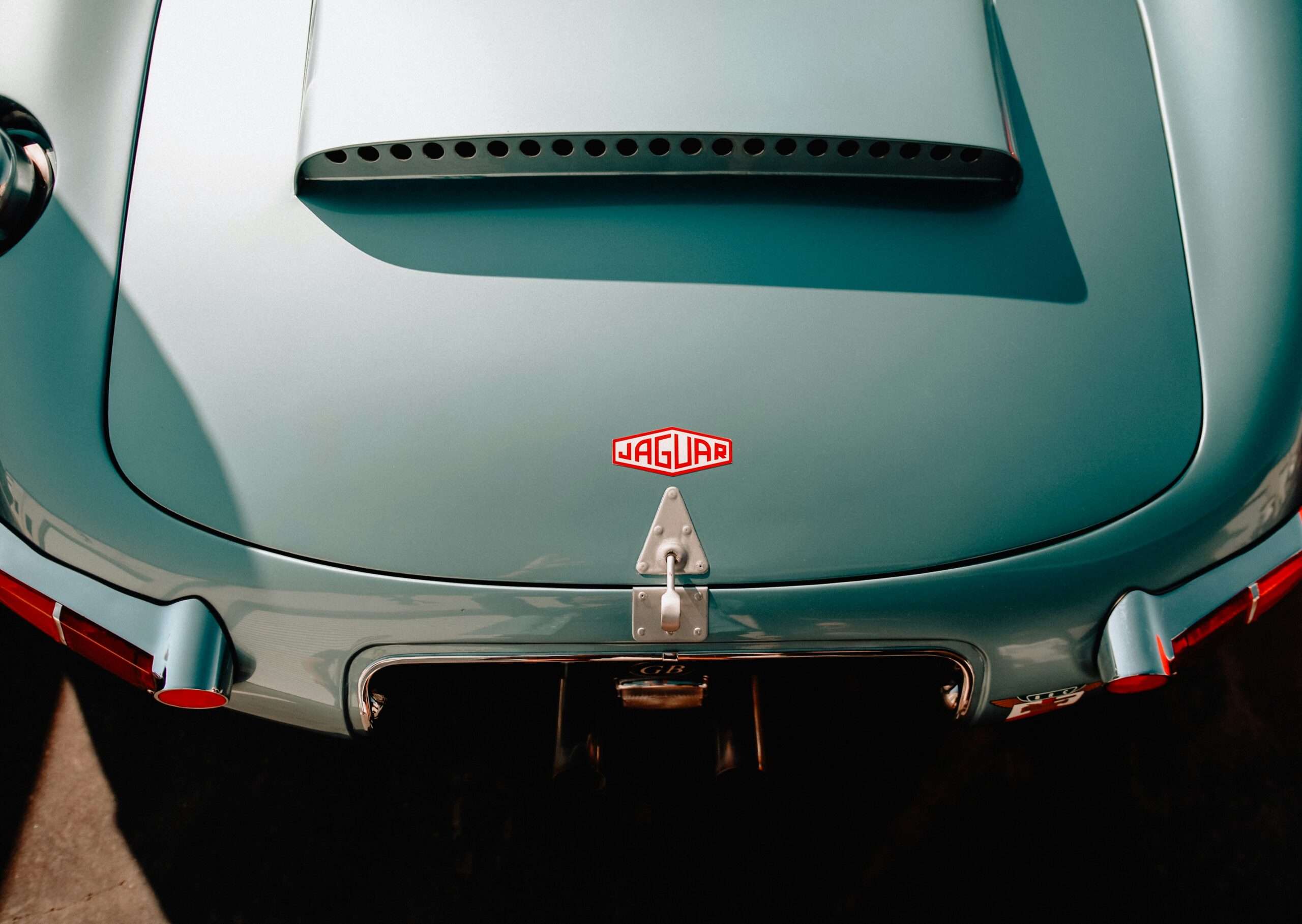 A classic Jaguar with a very dated version of their logo